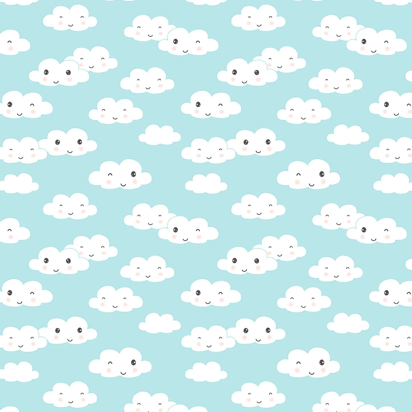 43021-419 Rainbow Dreams Blue Clouds Allover 44/45"