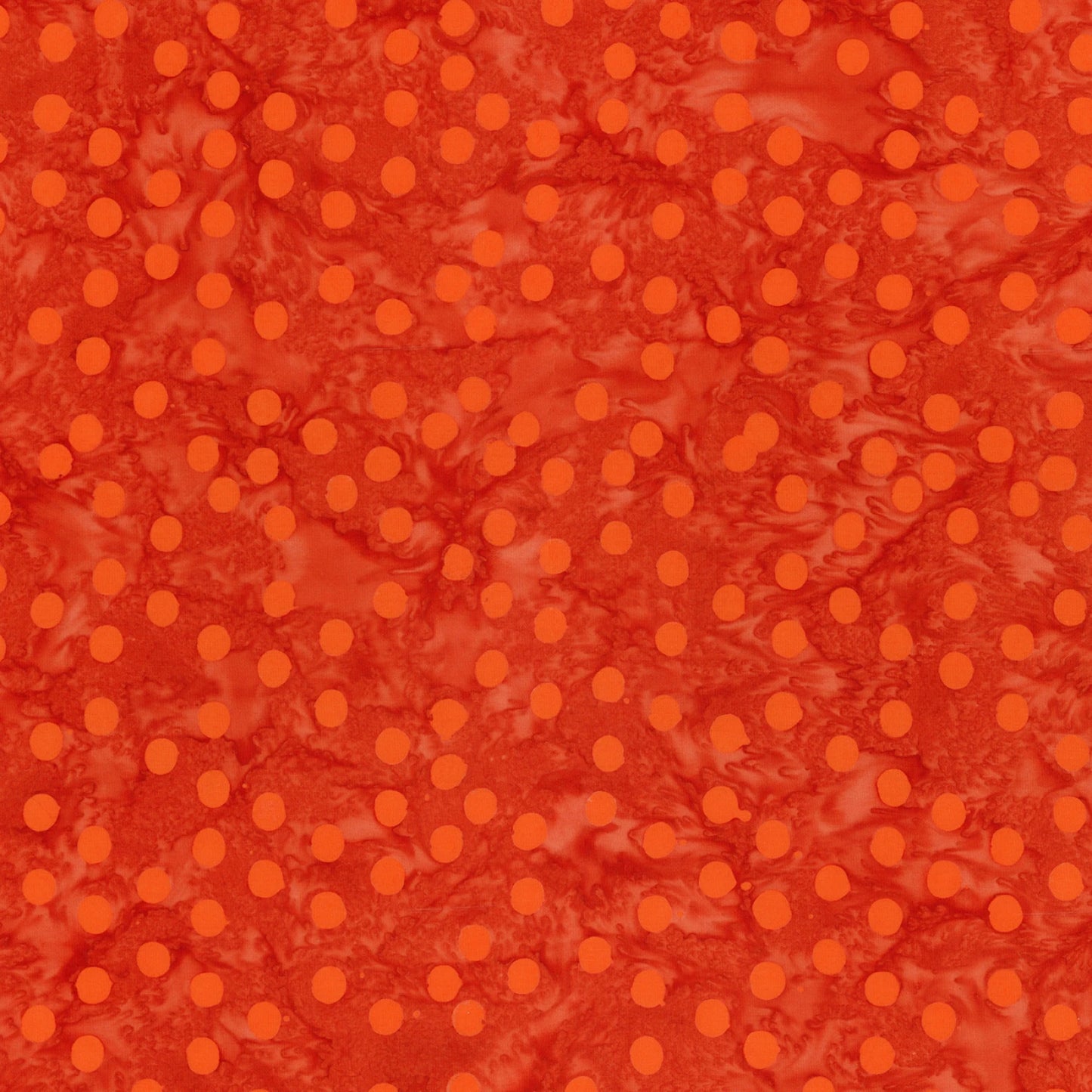 BT21400-215 Red and Orange Polka Dots Batik 44/45"