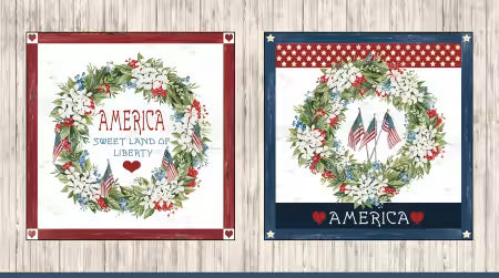 FAME05756-PA Farmhouse Americana Pillow Panel 44/45"