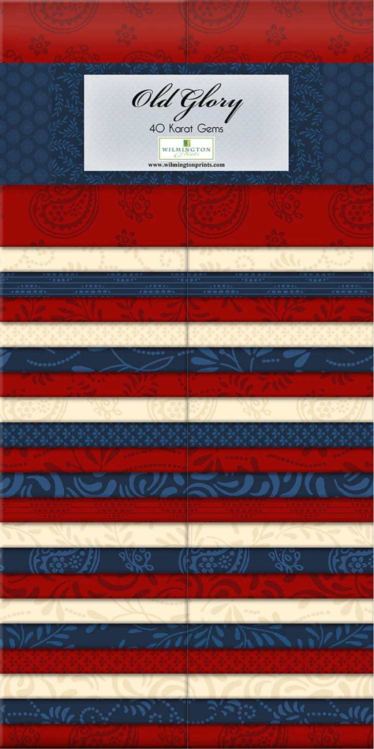 Q842-46-842 40 Pc 2.5" Strips Old Glory Pre-Cut
