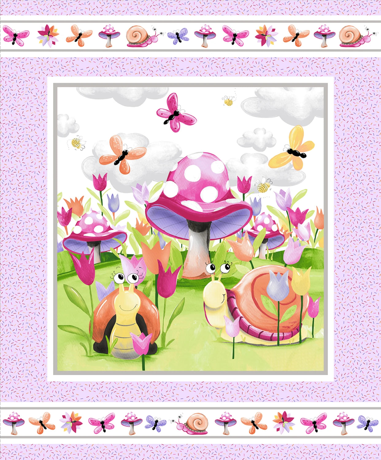 SB20409-545 Sloane the Snail - Light Orchid 36" Panel