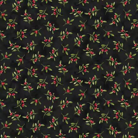 3515-99 Hollyville Manor Asst - Black Mistletoe Toss 44/45"