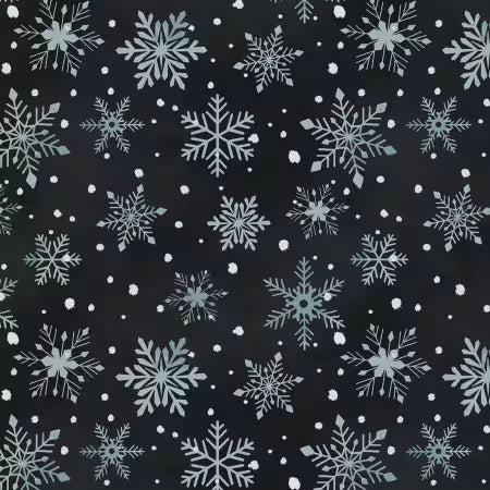 3518-77 Hollyville Manor Asst - Deep Navy Snowflake 44/45"