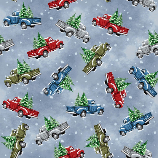 3519-11 Hollyville Manor Asst - Slate Gray Truck Toss 44/45"