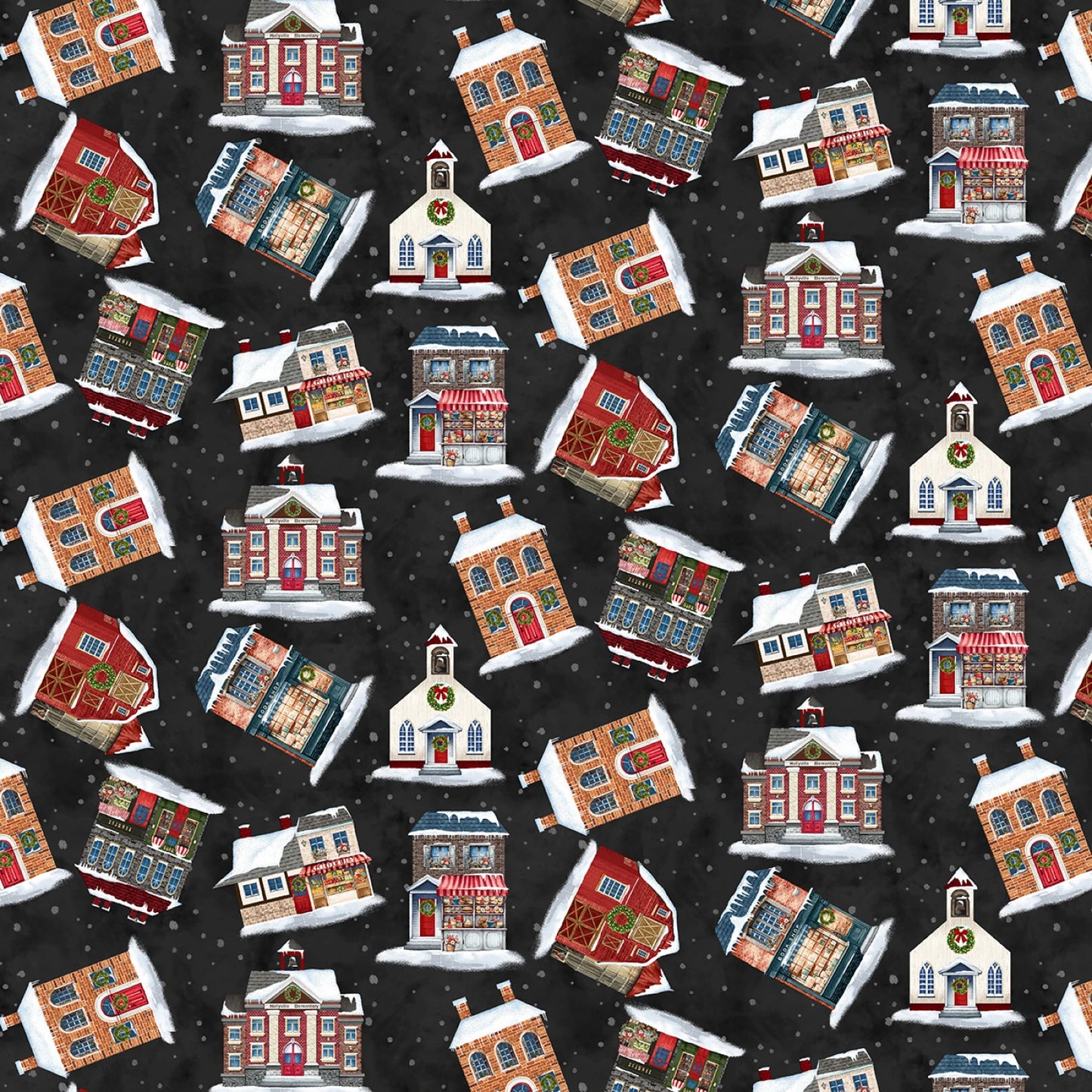 3520-99 Hollyville Manor Asst - Black Village Toss 44/45"