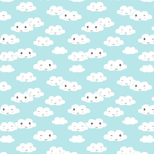 43021-419 Rainbow Dreams Blue Clouds Allover 44/45"