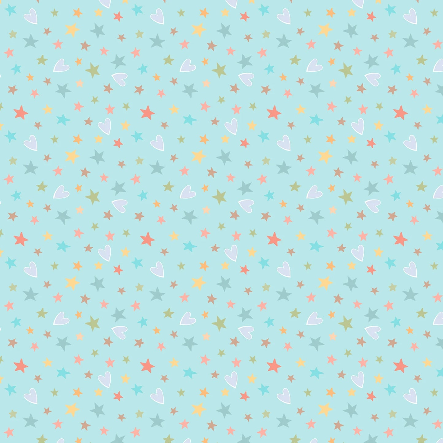 43022-453 Rainbow Dreams Blue Stars and Hearts 44/45"