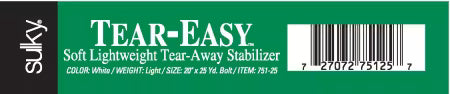 751-25 Tear-East Tear-Away Stabilizer by the Yard