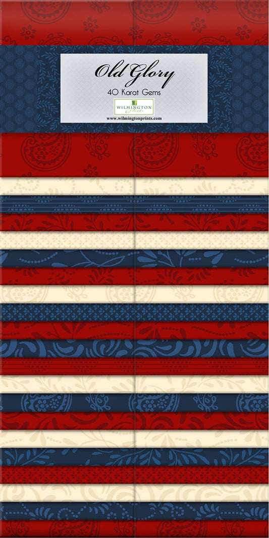 Q842-46-842 40 Pc 2.5" Strips Old Glory Pre-Cut