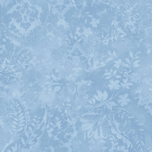 QBD105M-B2 Light Blue Vintage Damask 108"