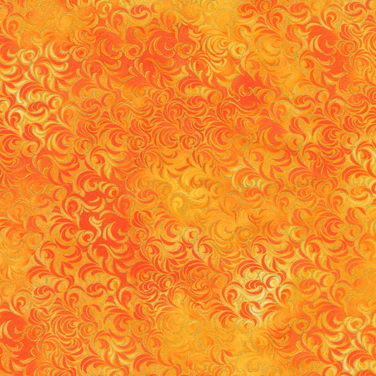 SRKDM230678 Orange Swirls Metallic 44"