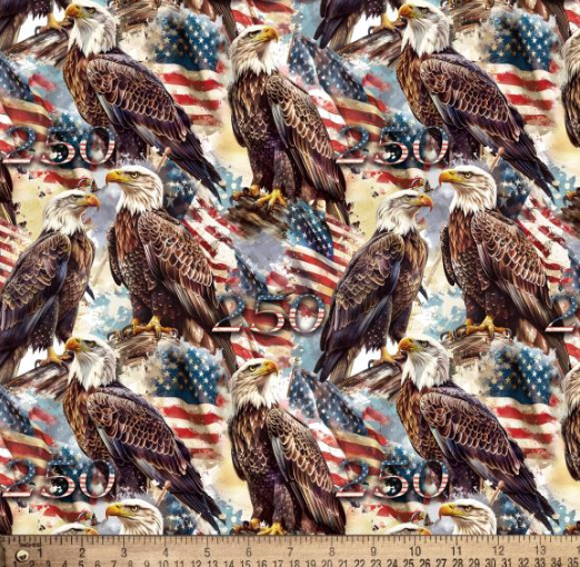 DX-8708 - America 250 Years - Eagles Allover Print 45"